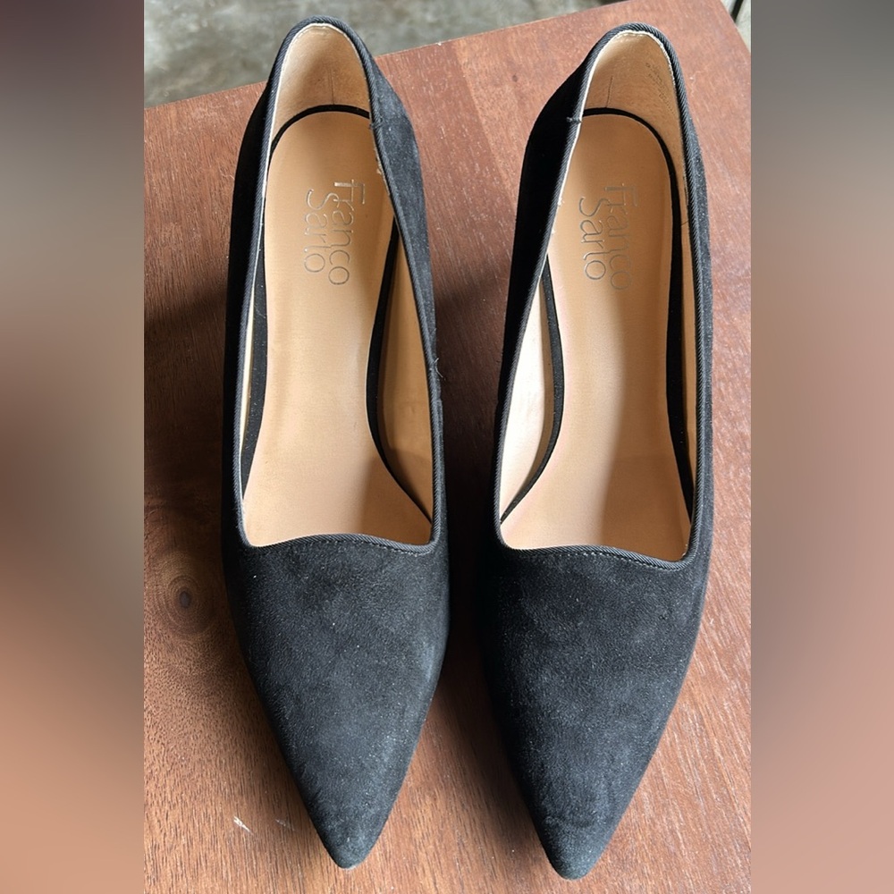 Franco Sarto Black Suede Pumps